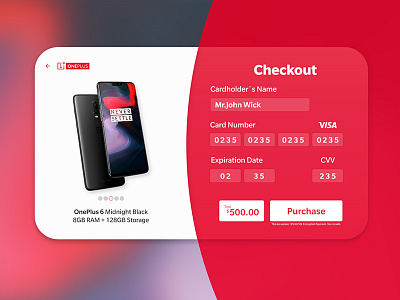 One plus 6 Checkout page #dailyUI