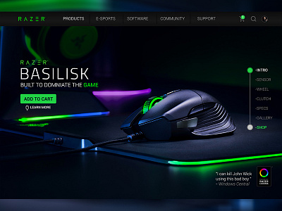 Razer Baslisk Landing Page . adobe landing uiux xd