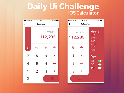 IOS calculator #dailyUI adobexd calculator ui