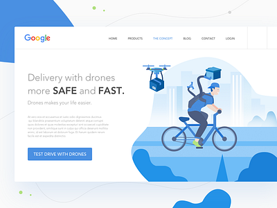 Google Drone Application Concept app bike drone google illustration interaction ios material safe ui ux