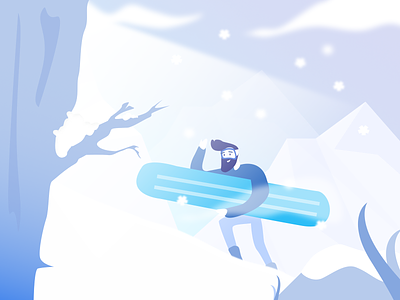 My first year on Snowboard :) color desenhar illustration ipad night procreate app snow snowboard ui ux winter