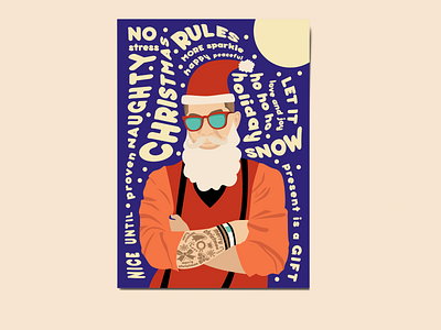 Christmas card Badass Santa