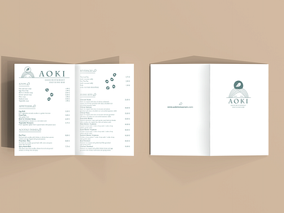 AOKI restaurant menu