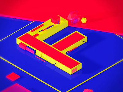 F for @36daysoftype 36daysoftype 3d animation ae after effects alphabet animation c4d cinema 4d motion motion graphics type