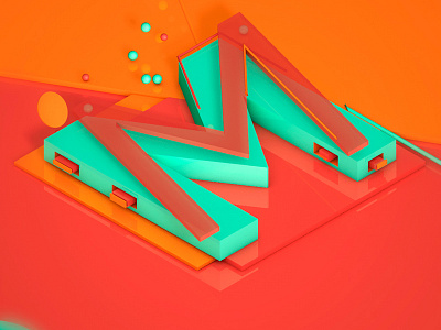 M for @36daysoftype 36daysoftype 3d animation ae after effects alphabet animation c4d cinema 4d motion motion graphics type