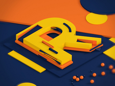 R for @36daysoftype 36daysoftype 3d animation ae after effects alphabet animation c4d cinema 4d motion motion graphics type