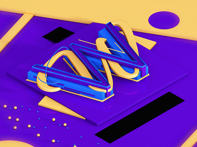 W for @36daysoftype 36daysoftype 3d animation ae after effects alphabet animation c4d cinema 4d motion motion graphics type