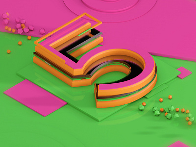 5 for @36daysoftype 36daysoftype 3d animation ae after effects animation c4d cinema 4d motion motion graphics numbers type