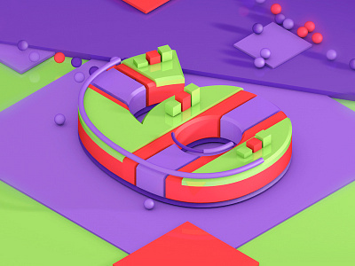 6 for @36daysoftype 36daysoftype 3d animation ae after effects animation c4d cinema 4d motion motion graphics numbers type