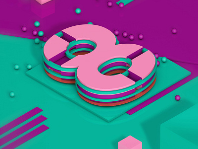 8 for @36daysoftype 36daysoftype 3d animation ae after effects animation c4d cinema 4d motion motion graphics numbers type