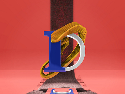 Letra D 36daysoftype 3d 3d animation alphabet animation c4d cinema 4d design desing experimental motion motion graphics type