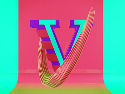 Letra V 36daysoftype 3d animation after effects alphabet animation cinema 4d motion graphics type