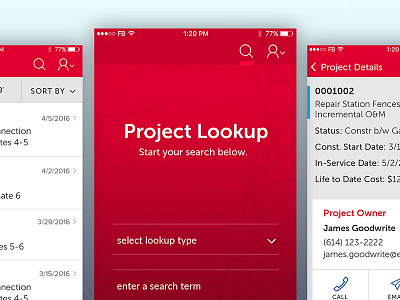 Lookup Tool Application app application details mobile project details search search results search tool