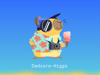 Dadcore Higgs brand capybara character cute illustration mascot