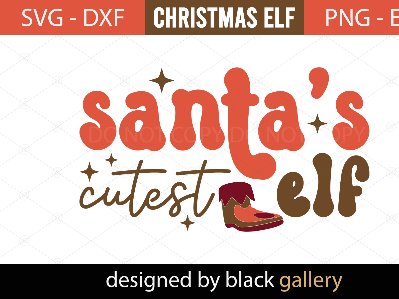 Santa's Cutest ELF SVG Design by Black Gallery Art Studio on Dribbble