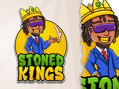 Stoned Kings logo ( weed related logo ) 3d adobe animation branding cartoon cartoon logo cartoon mascot logo cartoonist design graphic design illustration illustrator logo logo design logo maker mascot logo portrait vector