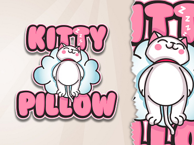 Kitty Pillow Mascot Logo