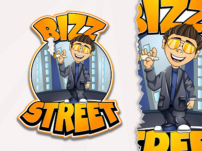 Bizz Street Mascot logo custom logo