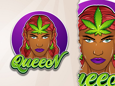 Weed Queen Mascot logo custom logo