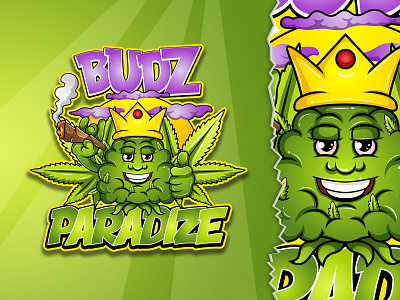 Budz Paradize Mascot Logo custom logo