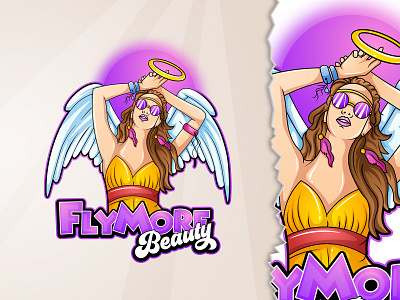 FlyMore Beauty Mascot logo custom logo