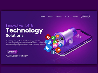 LANDING PAGE DESIGN - VALTIMORE IT 3d branding graphic design logo motion graphics ui