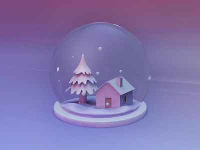 Snow globe 3d art 3d illustration 3d modeling arnold render arnoldrender christmas design illustration maya snow snow globe winter