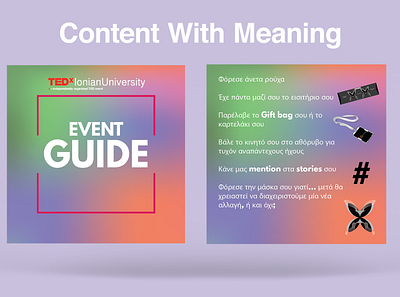 Event Guide for TEDxIonianUniversity campaign graphic design illustrator instagram design instagram post marketing photoshop social media