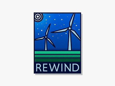 Rewind branding line art logo a day logo design windmill