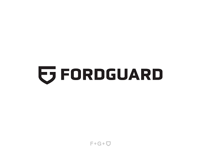 Fordguard + Wordmark branding design icon lettermark logo logo design negative shield shield logo vector