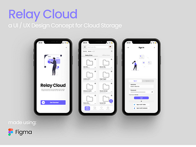 Relay Cloud - a UI / UX Design Concept for Cloud Storage design design concept figma graphic design mobile design mobile ui mobile ux ui ui ux design user experience user interface ux