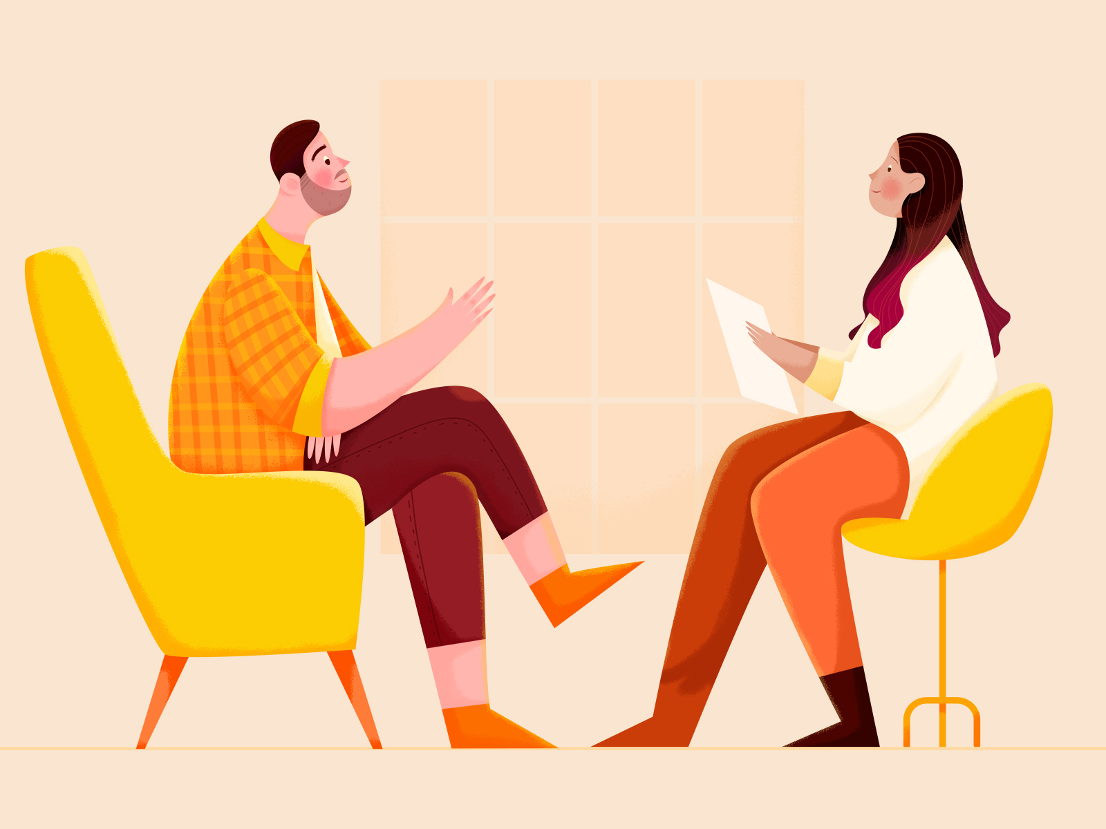 Ask a Recruiter affinity designer ask boy business character chat girl illustration man noise office people recruiter report talk team texture uran woman work