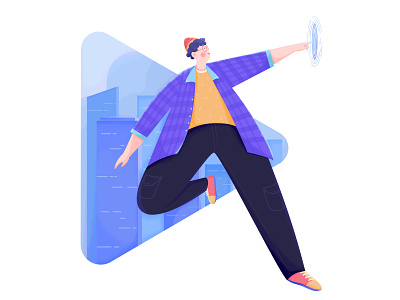 HONOR Play 4T - Illustration 4 affinity designer boy building character city cityscape flat illustration future honor huawei illustration landscape man people technical touch uran vector