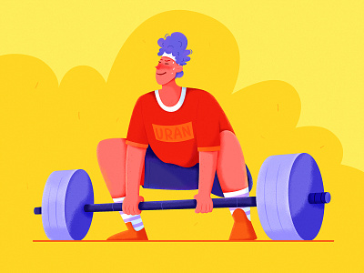 Weight Lifting affinity affinity designer boy character color excercise fitness gym hard illustration life man orange people sport sportman strong uran weight weightlifting