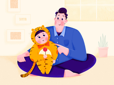 What's Your Type affinity designer animal boy cat character child dad daughter family father girl honey house illustration kid man people room tiger uran