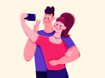 Selfie affinity designer boy boyfriend character couple cute girl girlfriend happy illustration man people person phone photo selfie style uran woman young