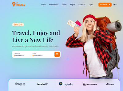 Travelling Services Landing Page branding graphic design logo services services landing page website travelling ui