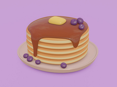 Tasty pancakes 3d illustration