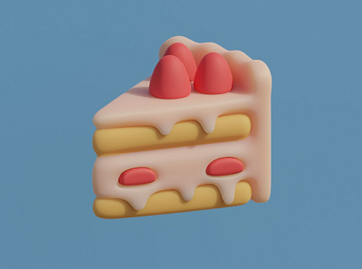 Cake 3d illustration