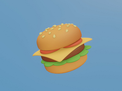 Burger 3d illustration