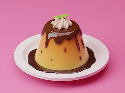 Sweet puddin 3d illustration