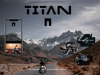 TITAN MOTOR BRANDING ad ads advertisement app branding design graphic design iphone logo motorcycle type typography ui vector web web design