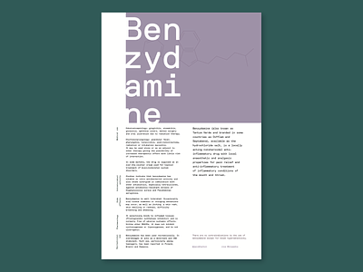 Layout Exercise - Benzydamine aesthetic clean editorial editorial design layout poster design typographic poster typography