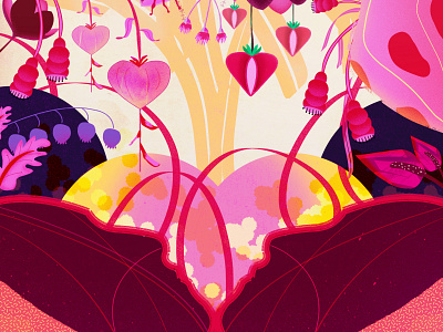 Love botanical design flowers heart illustration love paradise