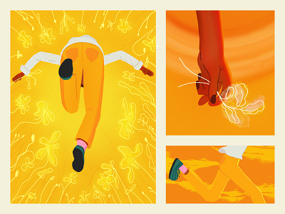 in blossom 🌼 🌼 🌼 blossom character design flower illustration jump
