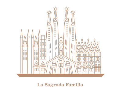 La Sagrada Familia Icon architecture barcelona design gaudi icon illustration landmark lanmarks sagrada familia spain vector