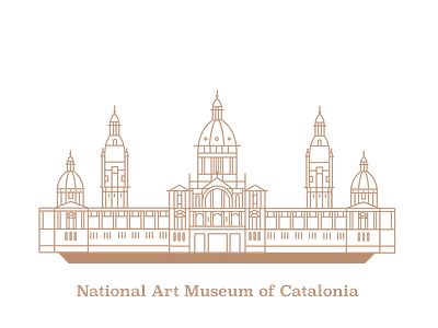 National Art Museum of Catalonia Icon architecture barcelona design gaudi icon illustration landmark lanmarks spain vector