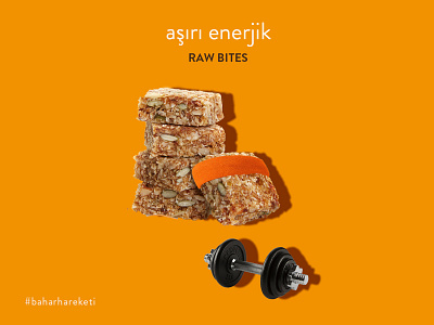 Raw Bites advertising campaign campaign design energetic energy bar healthy instagram post snack snacks socialmedia spring