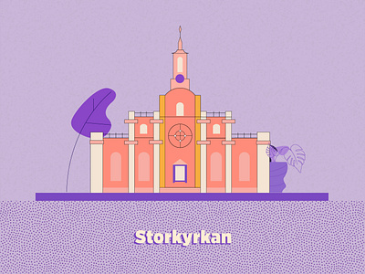 Stockholm Storkyrkan architecture building church city design icon illustration landmark stockholm sweden vector