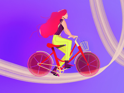 Cycling bicycle bike character cycling design girl graphic illustration person riding